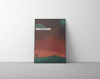 Constellations rouges d'août Burns Poster | Affiche laminée