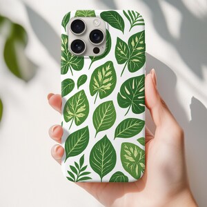 Green Tropical Leaf Pattern Tough Case | Botanical Jungle Plant Design Protective Phone Cover