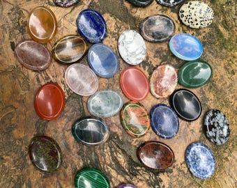 Natürlicher Daumen Sorgen Stein - Taschen Kristall für Angst, Entspannung & Reiki Heilung Energie Geschenk