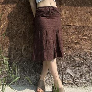 Next Brown Women&#39;s Tiered Ruffle Skirt Size M