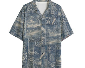 Camisa hawaiana de cricket playero, camisa aloha de cricket, camisa de vacaciones deportivas tropicales para aficionados al cricket.