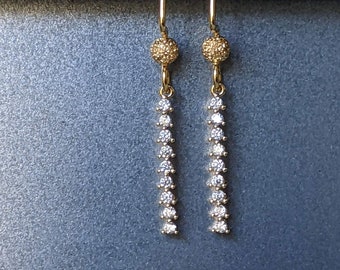 Pendientes de columna minimalistas Joyería de diamantes de imitación pendientes brillantes delicados joyería con cuentas pendientes simples