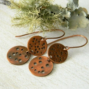 Copper earrings Effervescence handmade copper jewelry seventh anniversary gift unique jewelry 7th anniversary gift for her nature inspired image 1