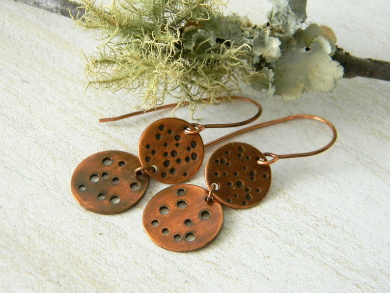 Copper earrings Effervescence handmade copper jewelry seventh anniversary gift unique jewelry 7th anniversary gift for her nature inspired image 1