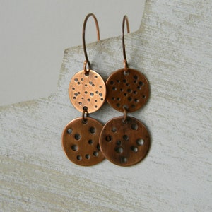 Copper earrings Effervescence handmade copper jewelry seventh anniversary gift unique jewelry 7th anniversary gift for her nature inspired image 3