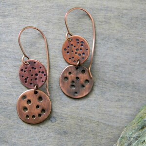 Copper earrings Effervescence handmade copper jewelry seventh anniversary gift unique jewelry 7th anniversary gift for her nature inspired image 5