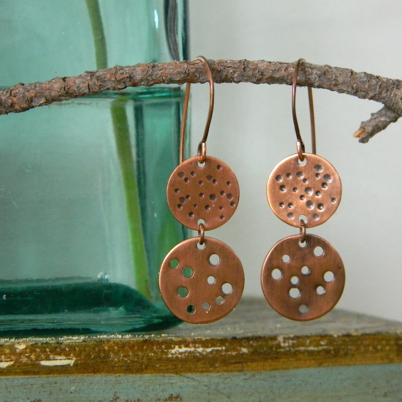 Copper earrings Effervescence handmade copper jewelry seventh anniversary gift unique jewelry 7th anniversary gift for her nature inspired image 8