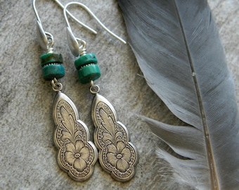 Pendientes turquesa estilo suroeste boho joyería turquesa vaquera pendientes colgantes únicos pendientes boho boho occidental estilo boho