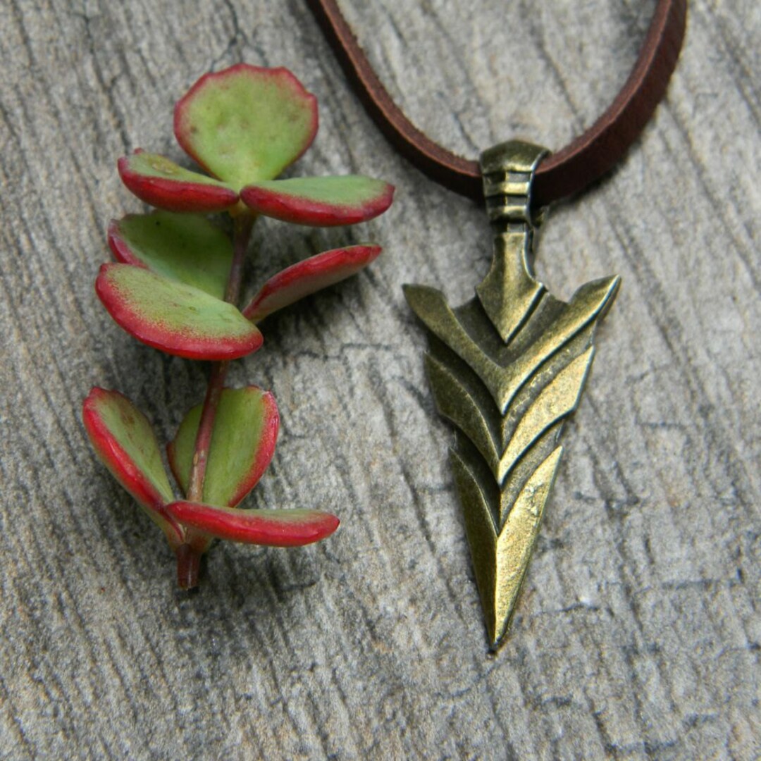 Arrowhead Necklace Mens Choker Mens Leather Cord Necklace Rustic