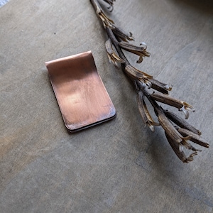 Copper money clip  7th anniversary rustic money clip handmade mens accessories Graduation Fathers Day