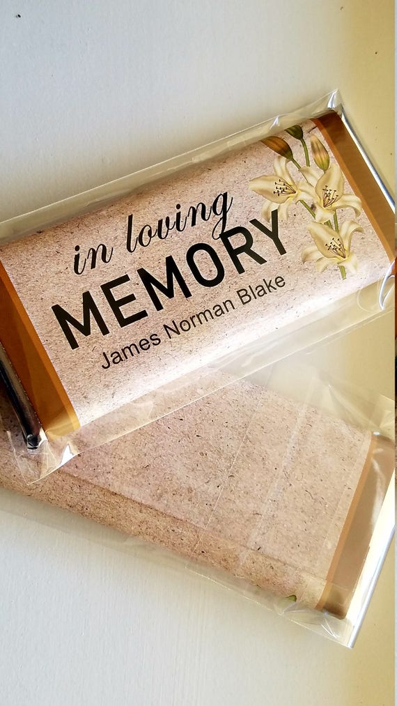 In Loving Memory Chocolate Bar Favors Funeral Favors Etsy
