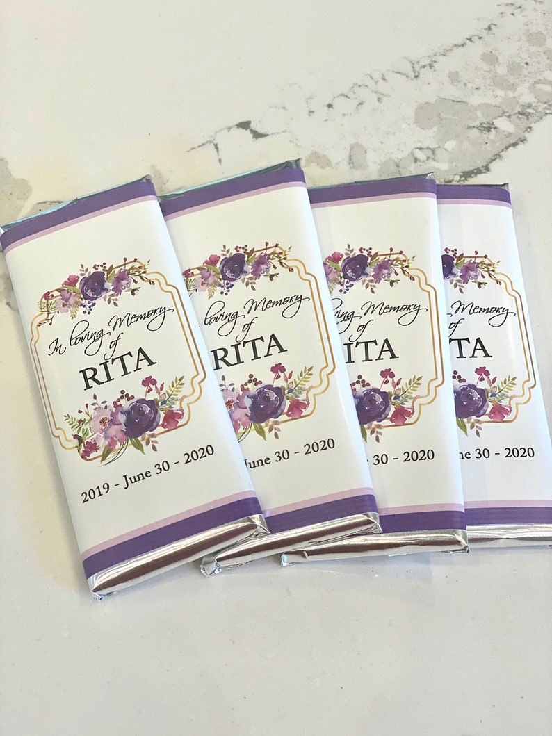In Loving Memory Chocolate Bar Favors Funeral Favors Etsy