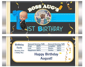 Boss Baby Chocolate Bar, Boss Baby Party, Boss Baby 1st birthday party favors, Set of 20.