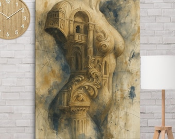 Abstract Structural Body Canvas Art: Modern Home Decor