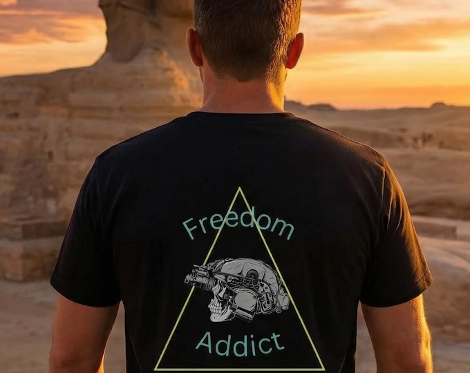 Freedom Addict Shirt  Tactical Skull Night Vision NODs Tee  Next Level 3600  Liberty T-Shirt