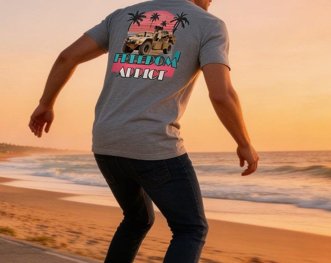 Tactical Retro Jeep T-Shirt – 80s Synthwave Patriotic Streetwear