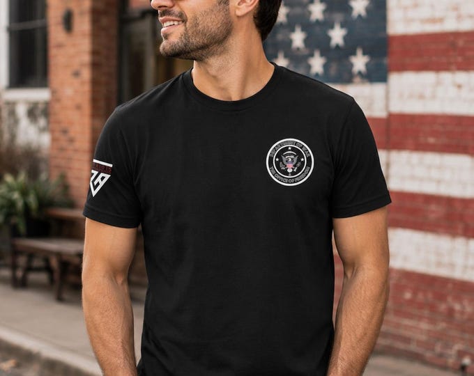 Department of War Shirt – Office of Freedom Patriotic Front Back Sleeve Tee