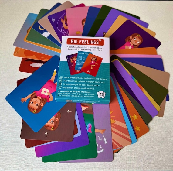 BIG FEELINGS CARDS® Emotion Cards for Kids | Emotional Intelligence Flashcards | Therapy & Parenting Tool Ages 3–13+