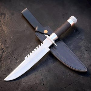 Cuchillo de comando de acero D2 hecho a mano / Réplica de película, hoja de supervivencia