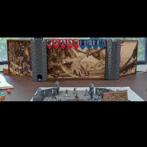 Dragon's Assault GM Screen | Laser Engraved D&D Dungeon Master Screen | Dice Towers | Initiative Tracker | RPG Gift