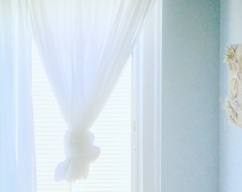 White sheer curtains