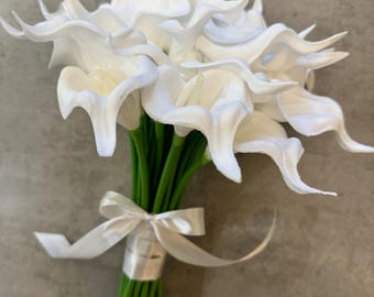 Calla Lily bouquet, large bridal bouquet, long stem Calla Lily bouquet, artificial wedding flowers, faux calla Lily bouquet