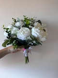 Ivory Peony Wedding Bouquet: Rose & Eucalyptus Bridal Set