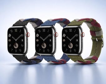 Braided Nylon Apple Watch Band: Adjustable Sport Loop, Ultra 2 & Series