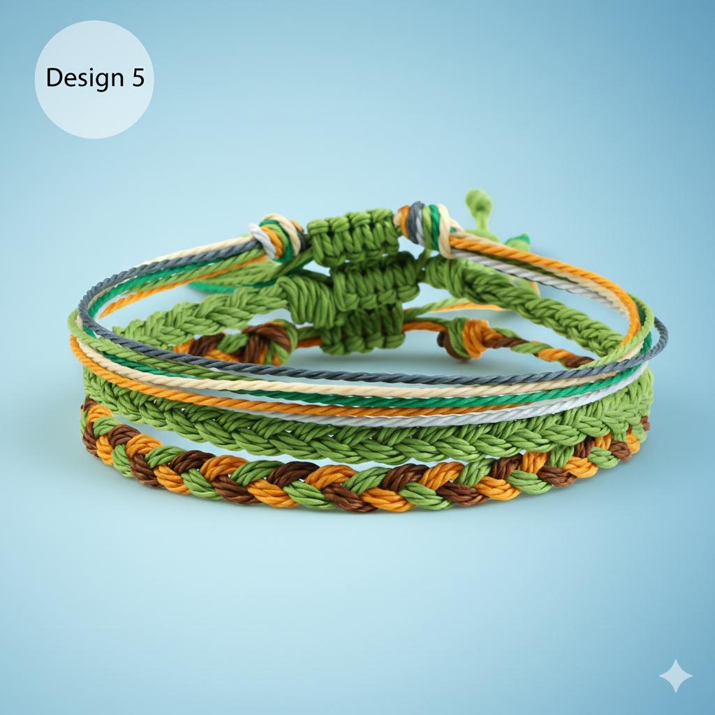 3個セット カラフル編み込み友情ブレスレットセット - 調節可能 防水
