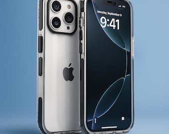 Luxury MagSafe Clear Phone Case with PE Striped Border • Shockproof Magnetic Wireless Charging Cover for iPhone 17 16 15 14 13 12 Pro Max