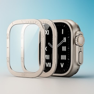 Apple Watch Ultra 49mm Case | Aluminum Alloy + Tempered Glass Screen Protector | iWatch Ultra Metal Frame Full Cover