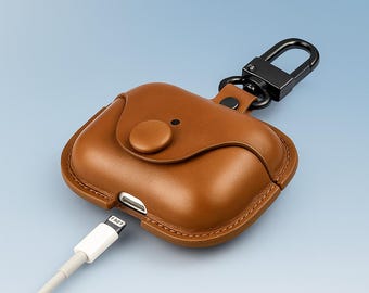 Luxury Hand-Stitched Leather AirPods Case | Elegant Handmade AirPods 1/2, Pro, 3, Pro 2 Cover | Premium Full Grain Leather Protection