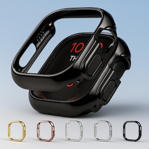 Lyxigt guldfärgat PC-fodral till Apple Watch - Ultratunt skyddsfodral för serie 10-1 (alla storlekar) - Inget skärmglas - Elegant och hållbart