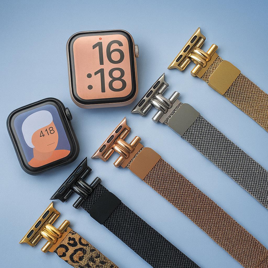 - Apple Watch band leopard Milanese stainless ? Milanese Mesh Metal Magnetic Leopard Watch Band for Apple  main image 4