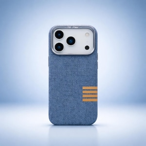 Funda de tela MagSafe para iPhone con carga inalámbrica / Funda de tela de lino para iPhone 17, 16, 15 y 14 Pro Max / Funda protectora de lente de aleación