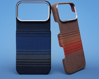 Luxe iPhone-hoesje van koolstofvezel - slanke, schokbestendige legering lensbescherming, ultradunne harde pc-hoes voor iPhone 13 14 15 16 17 Pro Max