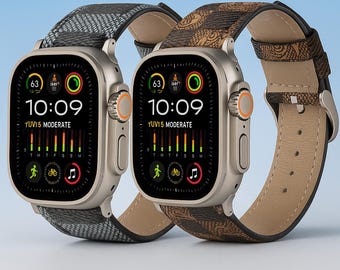 Leather Apple Watch Band - Handmade Full Grain Strap for iWatch Ultra 9 8 7 SE - 38mm 40mm  42mm 44mm 45mm 49mm - Gift for Him/Her