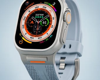 Adventure Silicone Apple Watch Band | Ultra 2/1 & iWatch Series 10/9/8/7/6/SE/5/4/3 | All 49mm-42mm Sizes | Sporty Flexible Strap
