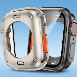 Apple Watch Ultra Case 49mm, Rugged PC Bumper & Screen Protector, iWatch Series 9 8 7 SE 6 5 4 Cover, Full Protection, Hard Shell Armor Case