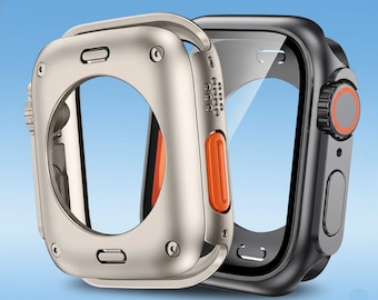 Custodia per Apple Watch Ultra da 49 mm, paraurti e protezione per lo schermo in PC robusto, custodia per iWatch serie 9, 8, 7, SE, 6, 5, 4, protezione completa, custodia rigida e resistente