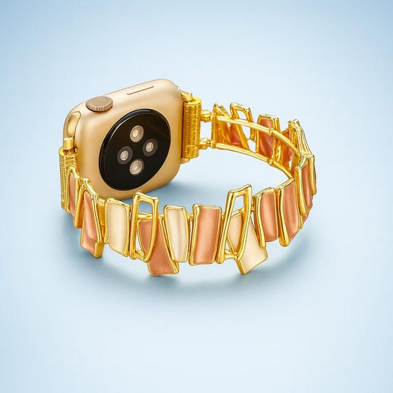 Bling Apple Watch Band: Geometric Metal Stretch Strap for  display picture 3