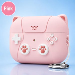 Unique Gamer AirPods Case | Vintage Console Design for AirPods 3rd/4th Gen & Pro 3 | Durable Silicone w/ Keychain | Perfect Gaming Gift .Pink