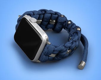 Pulseira Premium de Nylon Trançado para Apple Watch | Pulseira Esportiva de Metal para iWatch Series 7/SE | Ajustável de 38 mm a 45 mm | Durável e Elegante