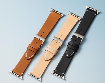 Correa de cuero premium para Apple Watch hecha a mano - Correa personalizada para iWatch para hombre y mujer - Todas las series (Ultra, 3-10, SE) - 38-49 mm - Regalo para padrinos de boda