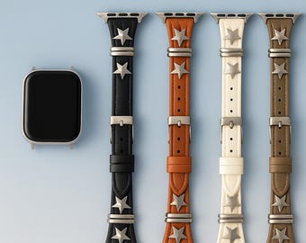 Handmade Elephant Grey Leather Apple Watch Band: iWatch Strap 38mm-49mm