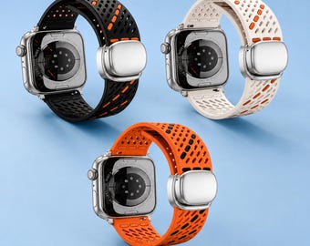 Silicone Sport Band for Apple Watch Ultra 3 2 1, Magnetic Buckle Strap for Series 11 10 9 8 7 SE, 49mm 45mm 44mm 42mm 41mm 40mm
