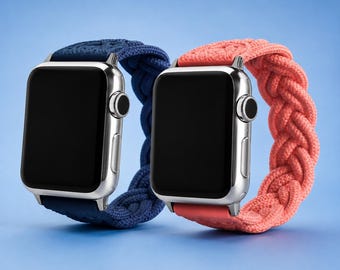 Geflochtenes Solo Loop Apple-Uhrenarmband | Elastisches Armband für alle iWatch Serien & Ultra 49 mm | Alle Größe 38 mm bis 49 mm Bequem - Stilvoll