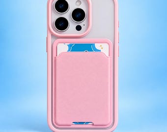 Card Holder Phone Case for iPhone 17 16 15 14 13 12 Pro Max, Candy Color Wallet Case with Card Slot, Shockproof Cover