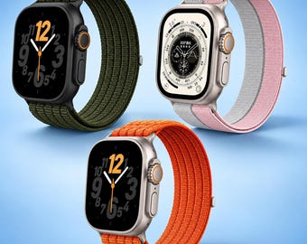 Woven Nylon Alpine Loop Band for Apple Watch Ultra 49mm, Stretch Strap Series 11 10 9 8 7 6 SE 45mm 44mm 41mm 40mm