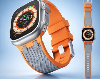 Pasek z włókna węglowego do zegarka Apple Watch – Ultra 2, seria 9/8/7/SE (49 mm 45 mm 44 mm 42 mm) | Silikonowy pasek sportowy męski do iWatch